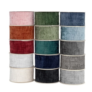 Pita Chenille Poliester 1 Inci Gulungan Pita Mewah Ideal untuk Pembungkus Hadiah Hari Raya - Product Image 1