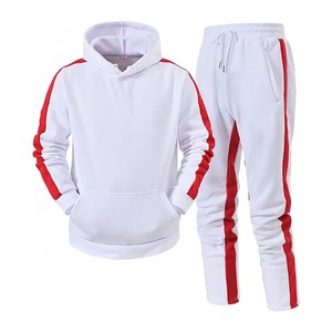 Ensembles de survêtements d'entraînement décontractés d'hiver grande taille les plus vendus en gros – 2 pièces en molleton de coton avec sweat à capuche contrastant - Product Image 1