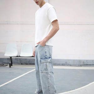 Pantalon en jean surdimensionné décontracté pour homme de haute qualité, surdimensionné, taille haute, vintage, ample, extensible, pantalon en jean surdimensionné - Product Image 6