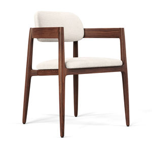 Nordique moderne minimaliste en bois massif chaise de salle à manger coussin en cuir dossier accoudoir pour la maison hôtel Villa utilisation pour le salon - Product Image 1