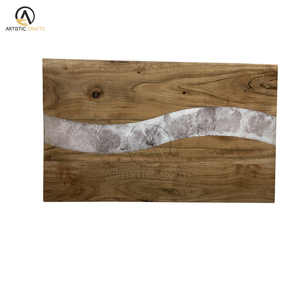 Planche à fromage rectangulaire en bambou durable et écologique Planche à découper en résine de bois d'acacia pour blocs à découper de cuisine - Product Image 1