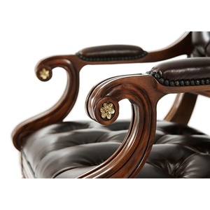 เก้าอี้ Gempi ทำจากไม้มะฮอกกานีคุณภาพสูง พร้อมเบาะหุ้มสีวอลนัท สำหรับใช้ภายในอาคาร - Product Image 4