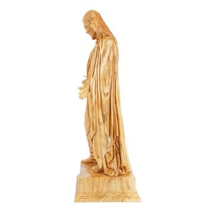 Statue de Jésus sculptée à la main en bois d'olivier – Figurine exclusive du Christ de Bethléem (39 cm) - Product Image 3