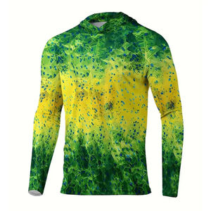 Maillot de pêche respirant en polyester 100% à manches longues, impression par sublimation personnalisée de haute qualité, séchage rapide, vêtements de pêche OEM, taille plus - Product Image 3