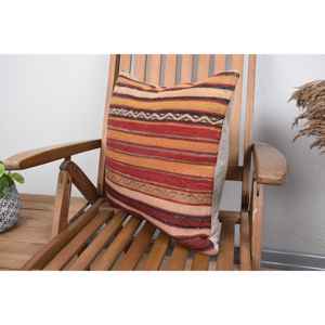 Almohada de lana Kilim Beige de 18x18 pulgadas, almohada de acento de lujo, patrón esponjoso Vintage, pluma con estampado rústico para ropa de cama de Navidad - Product Image 3