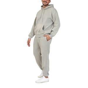 2025 High Quality Sweatsuits Sweatpants and Hoodie <b>Set</b> Winter Thick 100%cotton Plain Custom Sweatsuits for Men - Product Image 2