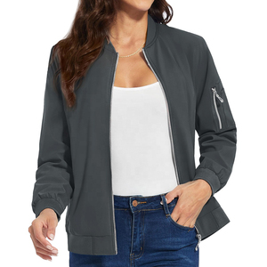 Chaqueta a prueba de viento para mujer, chaqueta bomber de motorista con 4 bolsillos, cortavientos, ropa de calle, prendas de vestir para mujer, abrigos de trabajo, chaqueta bomber - Product Image 2