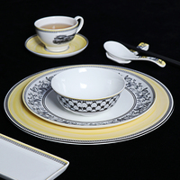 Service de vaisselle en porcelaine fine pour hôtel, ensembles de vaisselle de luxe, service de restauration, assiettes de service, vente en gros d'usine, assiettes d'hôtel