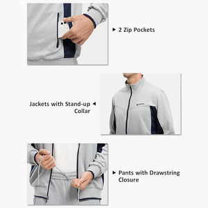 Chándal de Forro Polar Ajustado para Hombre, OEM, Personalizado, con Cremallera, Transpirable, de Poliéster y Spandex, Ropa Deportiva de Invierno - Product Image 3