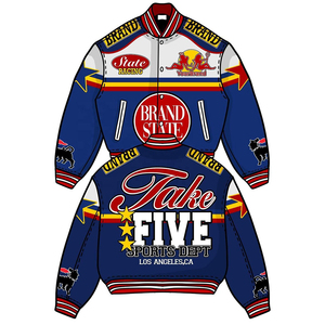 Custom <b>Vintage</b> Letterman <b>Varsity</b> <b>Jacket</b> for Men PU Leather Sleeves with Embroidered Patch Front Logo men's <b>jackets</b> - Product Image 1