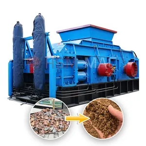 Hot Sale No Wearing Parts Customizable Mobile Diesel Engine Double Roller Crusher Stone Crusher For Limestone