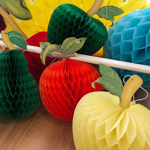 Red Honeycomb <b>Paper</b> Apple Decoration Outdoor Reusable Chinese New Year Party Decor Round Fruit Shape - Product Image 2