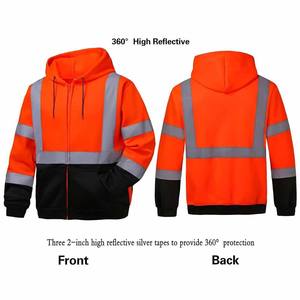 Chaqueta de Alta Visibilidad con Cinta Reflectante para Trabajo, Seguridad y Salud, Construcción, OEM, con Cierre y Botones - Product Image 5