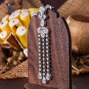 16.63 TDW รอบและลูกแพร์ตัดเพชรสร้อยคอทองคำขาวโดย labstone/ยกระดับสไตล์ของคุณ/สี EF-VS - Product Image 5