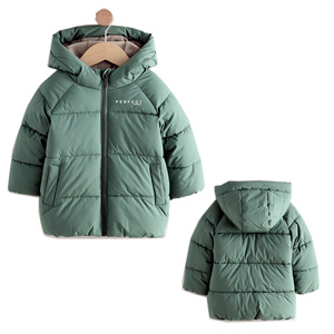 คอลเลคชั่นเสื้อแจ็คเก็ตพัฟเฟอร์ฤดูหนาวระดับพรีเมียมสำหรับเด็กแบบยูนิเซ็กซ์ รับสกรีนโลโก้ เสื้อผ้าเด็กชายและเด็กหญิง มีซิปและฮู้ด - Product Image 1