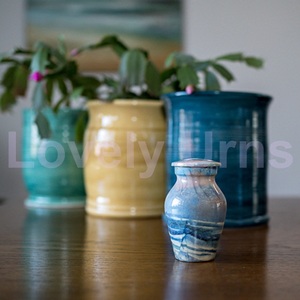Vagues Petite Mini Urnes Souvenirs en Aluminium Boîte en Velours Gratuite - Product Image 1