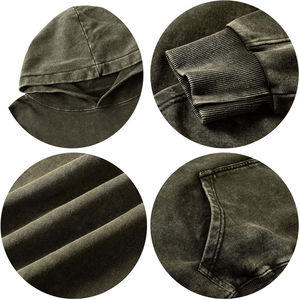 Vintage Wash Hoodie Hommes 100% c otton Heavyweight Cracked and Worn Effect pull Hoodie Color Stones Boxy Hoodie pour Hommes - Product Image 3