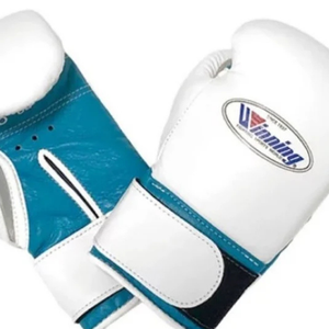 Gants de boxe professionnels en cuir blanc et bleu ciel, avec fermeture velcro au poignet, pour l'entraînement et le sparring, pour hommes et femmes - Product Image 4