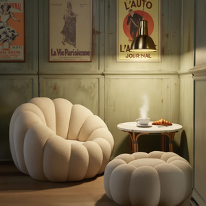 Kursi Santai Bean Bag Kulit Sintetis Pink Nordic, Kursi Santai Bubble Sherpa, Kursi Beruang Teddy, Kursi Labu untuk Set Kamar Tidur - Product Image 5
