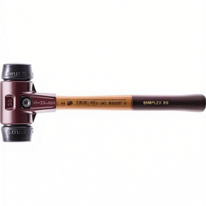 SIMPLEX Soft-Faced Hammer with 490 mm Length 80 mm Head Diameter Medium-Hard Wood/Rubber Black for <b>Raincoats</b> by HALDER - Product Image 3