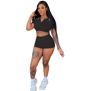 เสื้อผ้าแฟชั่น2ชิ้นสำหรับฤดูร้อนชุดสั้นคอกลมลายพิมพ์ลายตามสั่งใหม่2024 - Product Image 5