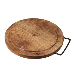 Tabla de cortar de madera con asas de metal, tabla de cortar de Bambú - Product Image 5