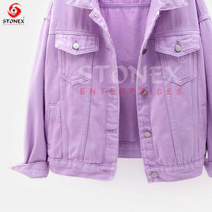 เสื้อโค้ทเท็ดดี้แขนยาวสำหรับผู้หญิงแจ็คเก็ตผ้าเดนิมสีม่วงสำหรับเด็กผู้หญิงแจ็คเก็ตผ้าฝ้ายเนื้อนุ่มระบายอากาศได้ดี - Product Image 6