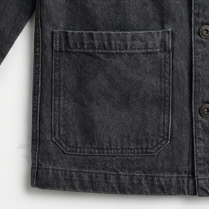 Conjunto de Jeans de Dos Piezas Personalizado, Chaqueta de Mezclilla Gruesa Azul Lavada con Logotipo Bordado para Hombre, Estilo Urbano Moderno - Product Image 5