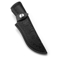 Cuchillo de Chef de hoja con patrón de plumas de acero de Damasco de alta calidad Chef de acero de Damasco | Cuchillos de cocina con Funda de cuero