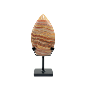 Escultura de Jaspe Crazy Lace con Patrón de Llama Marrón, Soporte de Hierro, 12.5-15 cm, Estilo Cabujón, Placa de Tamaño Personalizado - Product Image 5