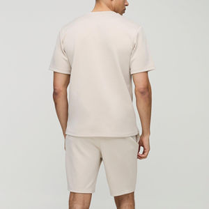 Hombres con estilo más tamaño sólido hasta la rodilla conjuntos cortos 100% algodón suave tela duradera ropa informal diaria precio barato - Product Image 3