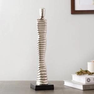 Objet de table de style géométrique finition argentée, décoration artistique moderne pour la maison, le bureau, le salon, vente en gros en provenance d'Inde - Product Image 3