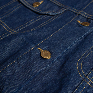 Chaqueta vaquera Berit, ropa de calle informal clásica azul para mujer, 100% algodón, lavado Vintage, recortada, OEM, ODM, Chaquetas vaqueras personalizadas - Product Image 6