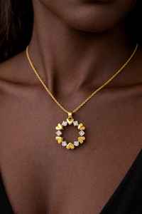 Collier minimaliste en argent sterling 925 plaqué or 14 carats avec pendentif en forme de cœur circulaire chrétien, design élégant avec CZ, cadeau de bijoux - Product Image 2