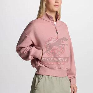 Sudaderas personalizadas de media cremallera para mujer, ropa de abrigo de media cremallera para mujer - Product Image 6