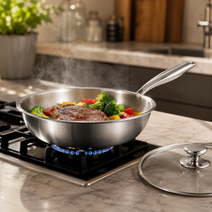 Juego de utensilios de cocina revestidos de 3 capas de acero inoxidable 304, sartén sin recubrimiento, olla para leche Wok, sartén para sopa para estufa de Gas de inducción, uso en cocina - Product Image 1