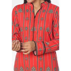 Conjunto de traje Khaddar estampado sin coser de 2 piezas para mujer WNST-42004 - Product Image 6