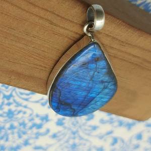 Colgante fino de Plata de Ley 925 hecho a mano, labradorita Flash única, de alta calidad Natural forma ovalada, regalo exquisito para ella - Product Image 2