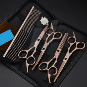 Tijeras para mascotas Tijeras Oro negro 6 pulgadas Excelente Kit de tijeras de corte de pelo afilado para perros gatos y animales pequeños - Product Image 6