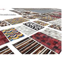 Tapis en cuir de vachette naturel 100% véritable, fait main, cousu, en peau de vache à poils, brodé, moderne, antidérapant, à poils plats, personnalisable