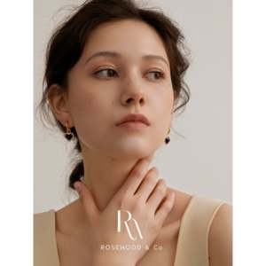 ต่างหูห้อยประดับเพชรทรงหยดน้ำหัวใจสีดำชุบทองทันสมัย ประดับด้วยพลอยหลักทรงลูกแพร์ เช่น เทอร์ควอยซ์ อเมทิสต์ ควอตซ์ เพชร และทับทิม - Product Image 2