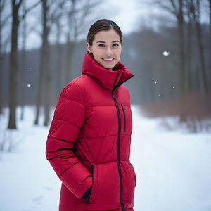 2024 cremallera abajo Puffer abrigo Señoras a prueba de viento Casual ligero con capucha burbuja chaqueta mujer invierno grueso cálido Puffer chaqueta - Product Image 4