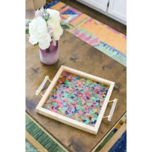 Bandeja de servicio de resina de una sola pieza personalizable Diseño clásico hecho a mano con opción de forma y tamaño únicos - Product Image 4