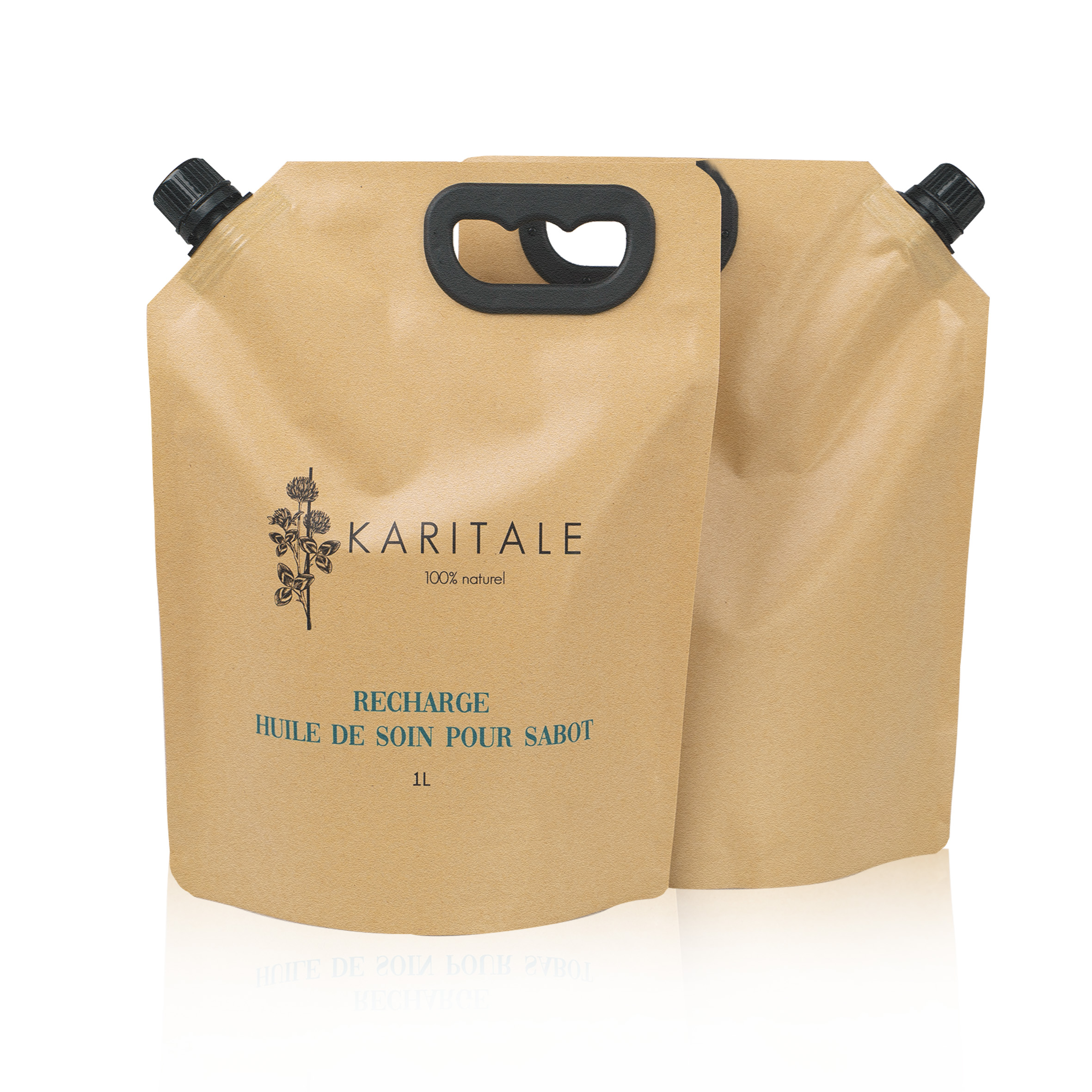 Sac d'emballage de détergent imprimé personnalisé sac de recharge en plastique avec poignée pochette à bec en plastique en papier kraft