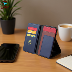 ที่ใส่บัตรแม่เหล็กหนัง PU สำหรับเคสกระเป๋าสตางค์ 14 Max พร้อมขาตั้งและแผ่นเจลป้องกัน - Product Image 2