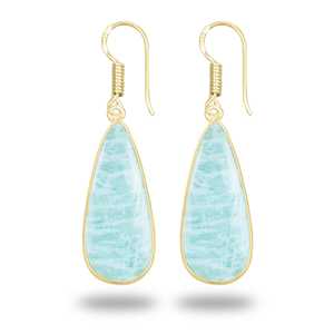 Women's Earring High End Natural amazonite Earring Gemstone Birthstone Christmas Handmade Jewelry Silver plated brass Earring - Product Image 4