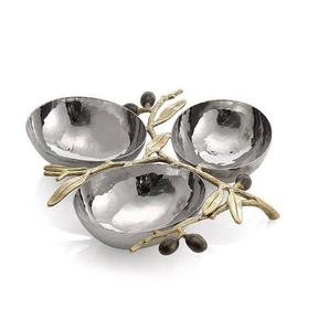 Modern Serving <b>Bowl</b> Table Top Decorative Centerpiece Luxurious Eye-Catching Serving Decor <b>Metal</b> <b>Bowls</b> With Leaf Base Hot Selling - Product Image 3