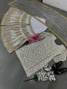 Top de tela de Georgette de imitación pesada más vendido Salwar con Dupatta Set para fiesta de invierno y ropa de boda - Product Image 4