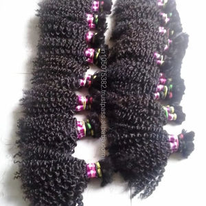 Indian Unprocessed Kinky Curly Remy <b>Hair</b> Bulk Human <b>Hair</b> for Braids - Product Image 1