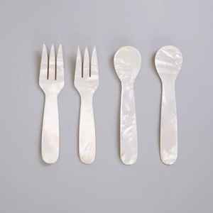 Ensemble de couverts classiques modernes en acier inoxydable jetables allant au lave-vaisselle avec miroir écologique en nacre design - Product Image 5